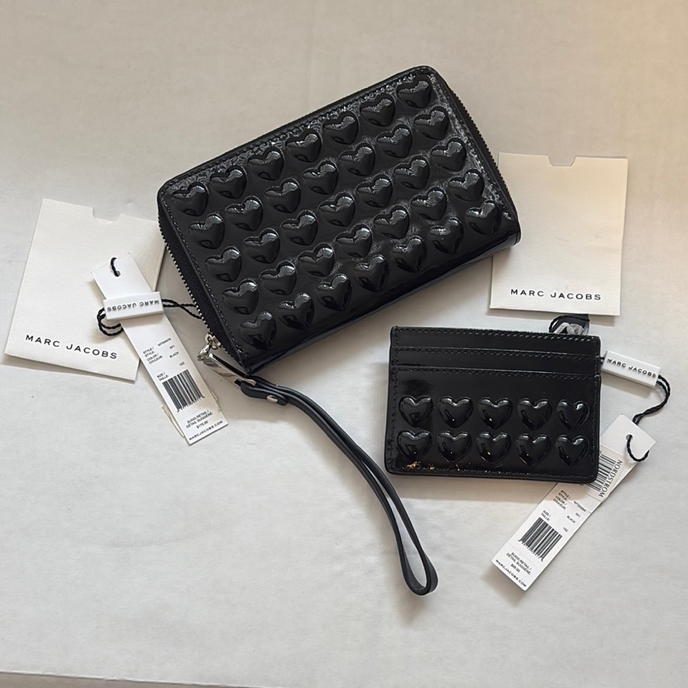 Marc Jacobs Black Heart-Embossed Women's Bag Set
